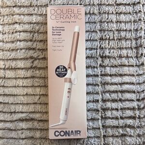 Conair Double Ceramic 3/4" Curling Iron in Rose Gold and White